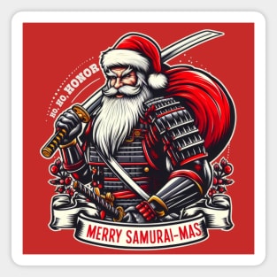 Samurai Santa Christmas Magnet